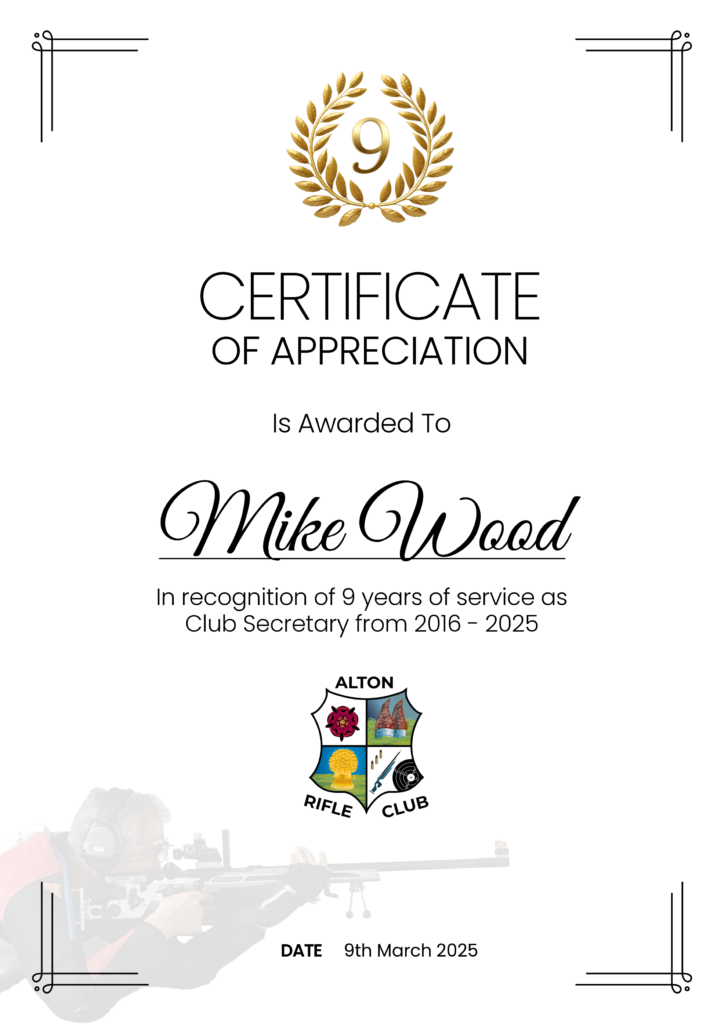 Certificate of Appreciation
